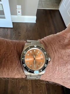 Customer photo review of Oceaneva Deep Marine Explorer II Titanium Limited Edition Watch Copper Dial