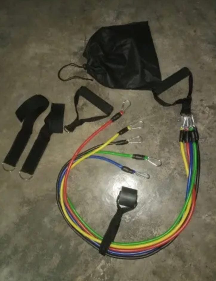 Customer photo review of 11 Pcs Fitness Resistance Bands Set - (IMPORTED)