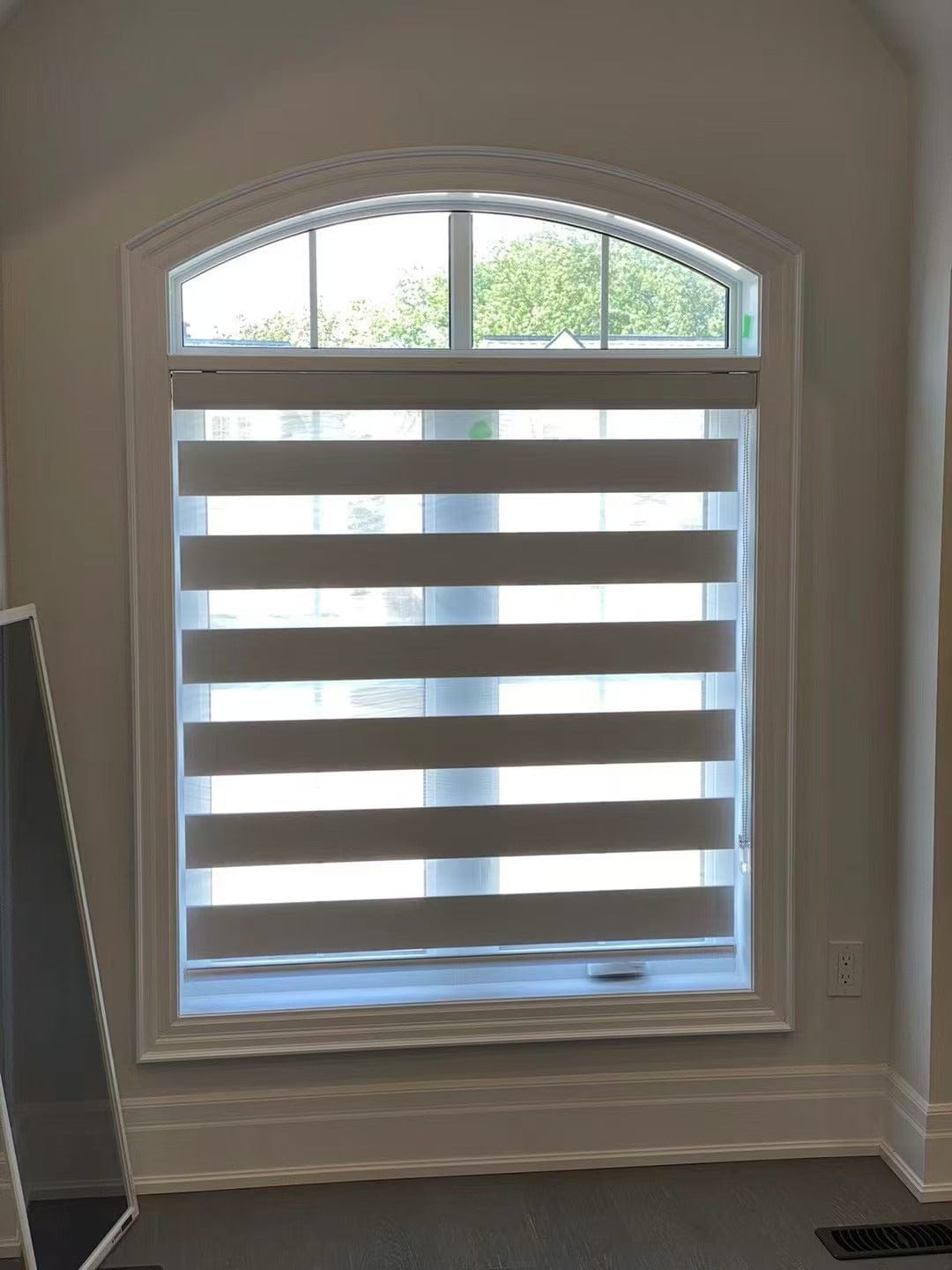 Customer photo review of Room Darkening Zebra Shades