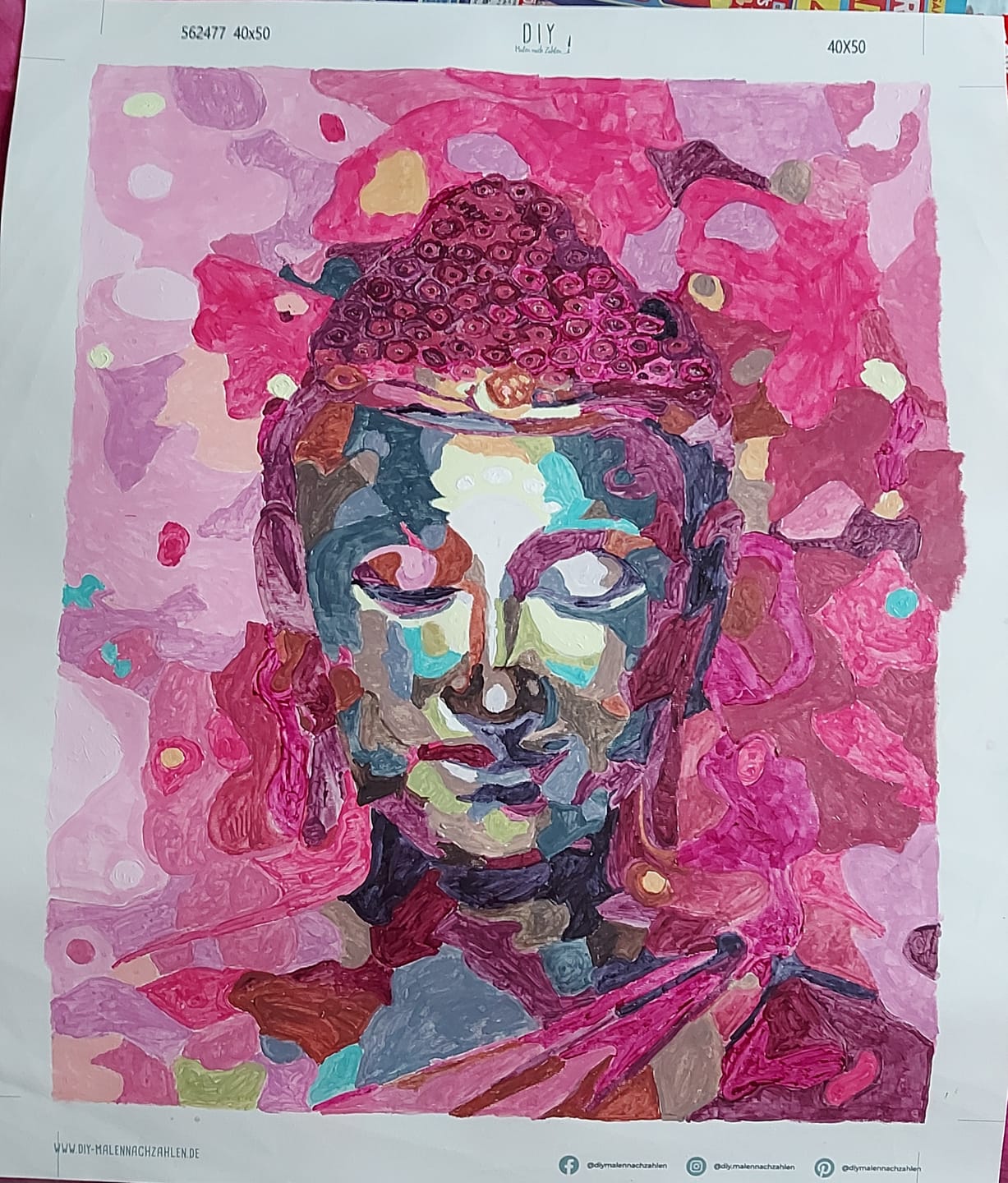 Customer photo review of Malen nach Zahlen - Der pinke Buddha