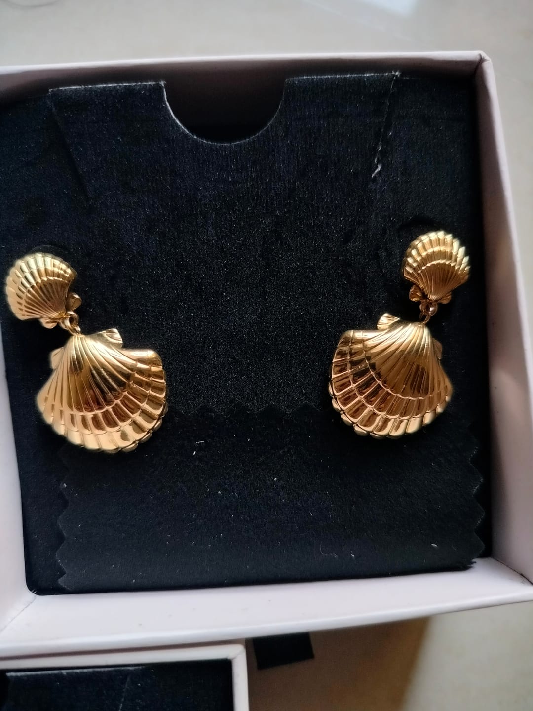 Customer photo review of Shell Drop Earrings