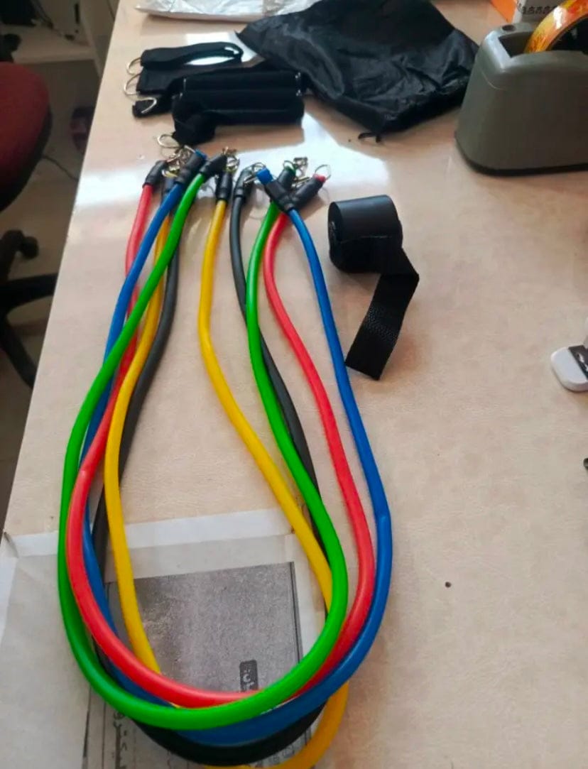 Customer photo review of 11 Pcs Fitness Resistance Bands Set - (IMPORTED)