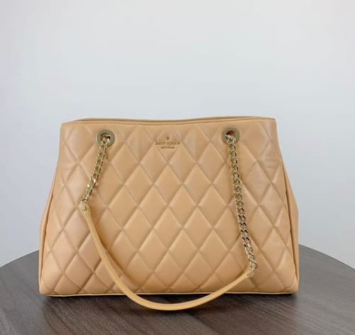 Customer photo review of Kate Spade Carey Tote Bag In Tiramisu Mousse KH229