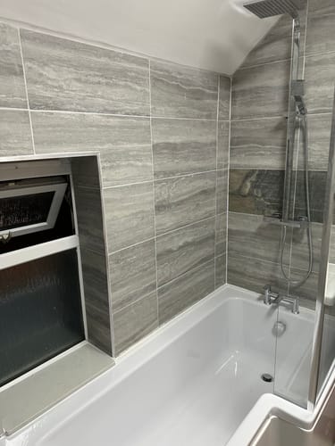 Customer photo review of L-Shaped 1700 x 850/700 Shower Bath