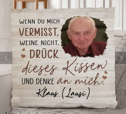 Petra D. review of Immer bei dir - Familien-Kissen image 1 out of 1