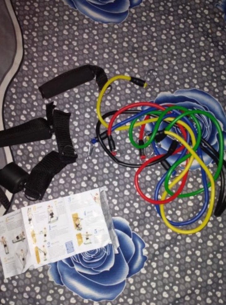 Customer photo review of 11 Pcs Fitness Resistance Bands Set - (IMPORTED)