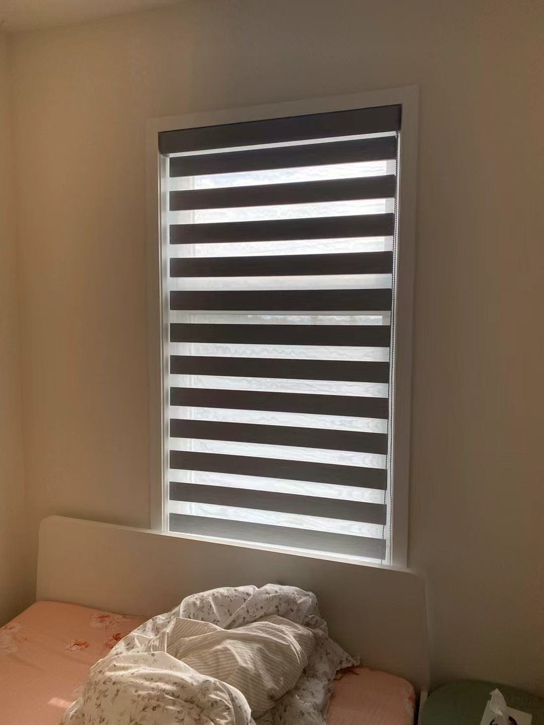 Customer photo review of Room Darkening Zebra Shades