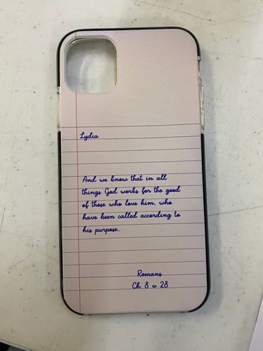 Customer photo review of Personalised Love Letter iPhone Case