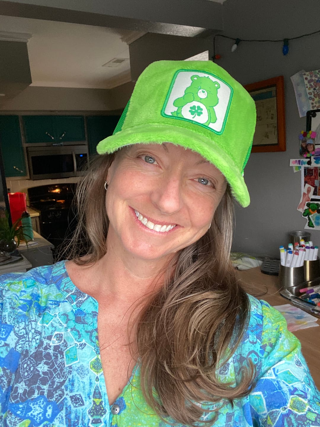 Customer photo review of OVERLORD X Care Bears:  Good Luck Bear Trucker Cap