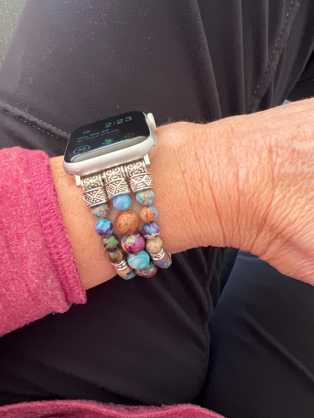 Customer photo review of Intense Jasper Stretch Apple Watch Strap