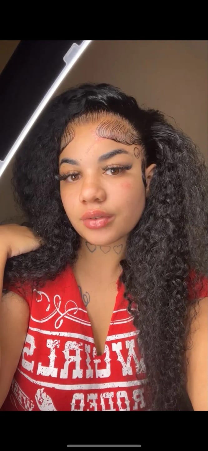 Customer photo review of MORE FACE 360 Glueless Wig Water Wave Invisi Drawstring Wear And Go Wig Quick Install Pre-Bleached And Pre-Cut HD Lace Human Hair Wigs Beginner Friendly