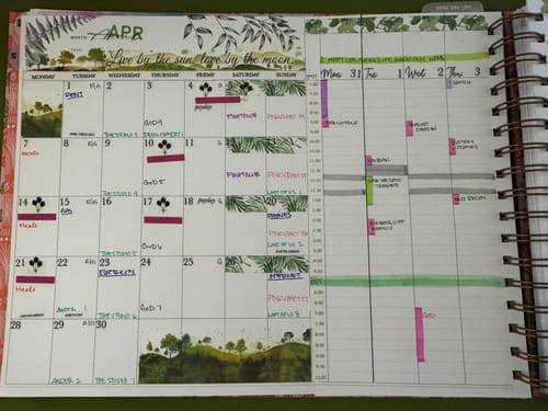 Customer photo review of Undated Vertical Weekly Planner, Floral Fellowship
