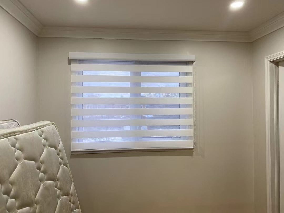 Customer photo review of Room Darkening Zebra Shades