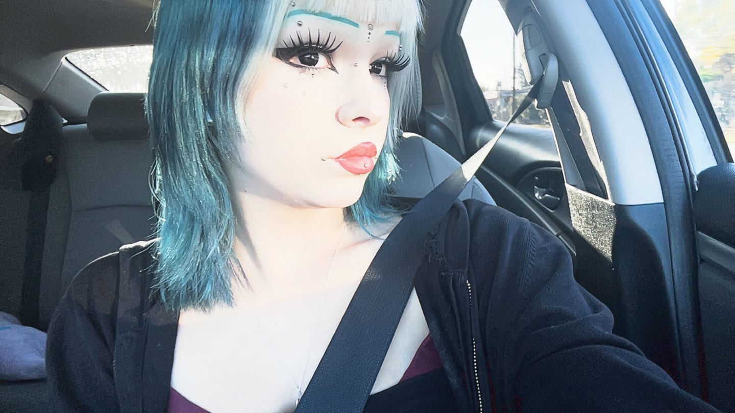 Customer photo review of Halloween black block Prescription Colored Contact Lenses