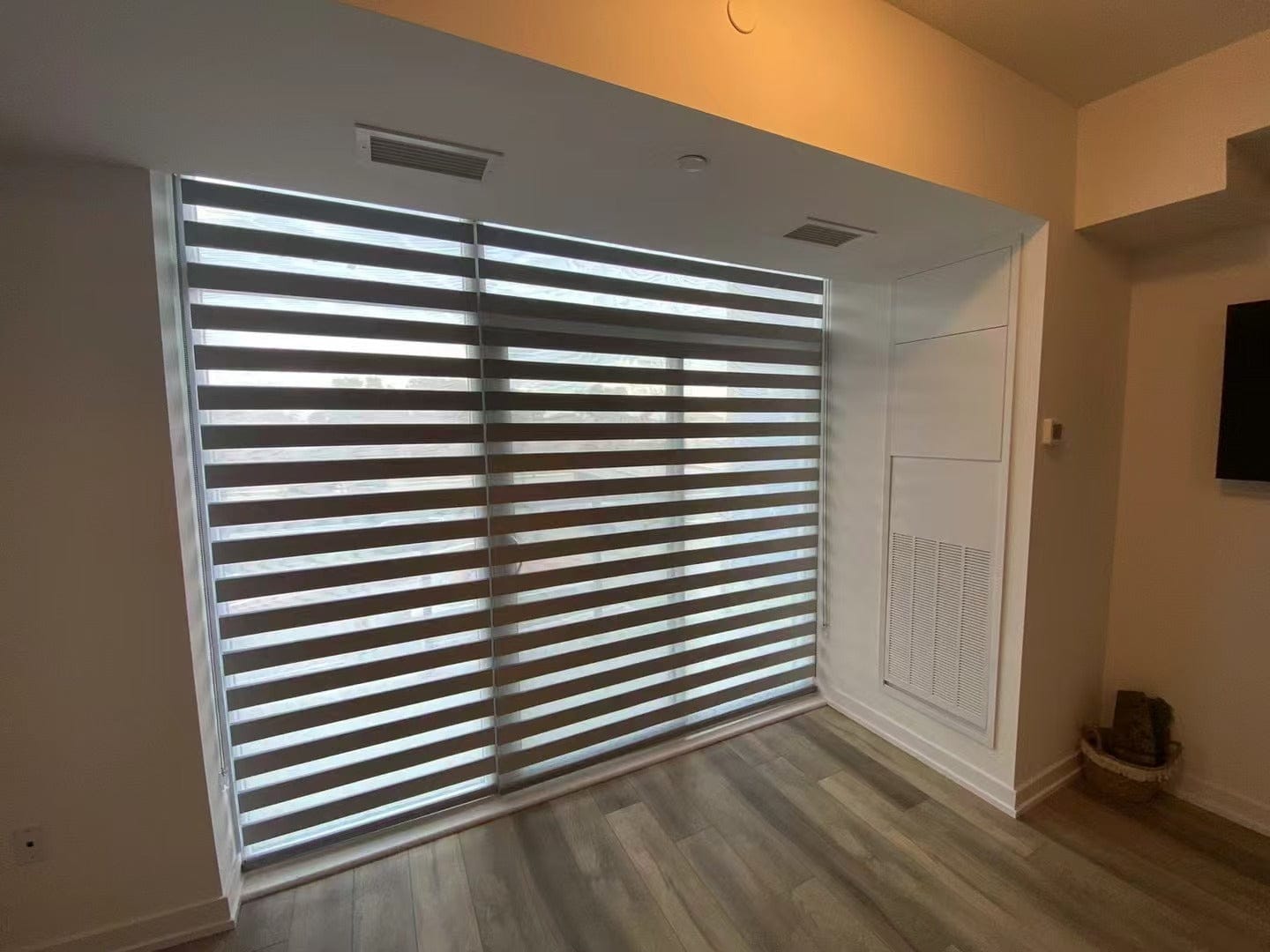 Customer photo review of Room Darkening Zebra Shades