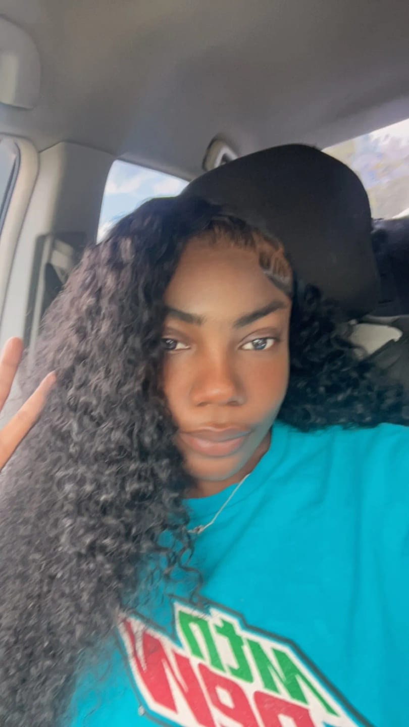 Customer photo review of MORE FACE 360 Glueless Wig Water Wave Invisi Drawstring Wear And Go Wig Quick Install Pre-Bleached And Pre-Cut HD Lace Human Hair Wigs Beginner Friendly