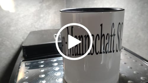 Customer video review of TassenExpress - Becher Keramik Tasse mit Logo bedruckt 325ml Firmenlogo