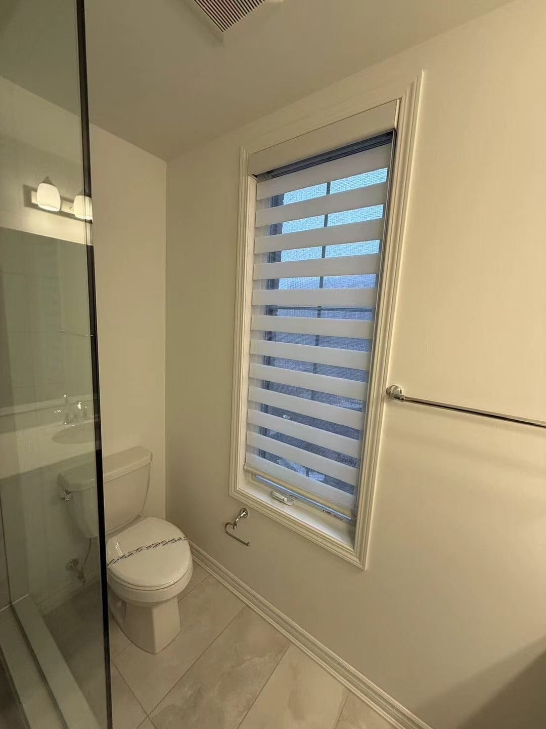 Customer photo review of Room Darkening Zebra Shades