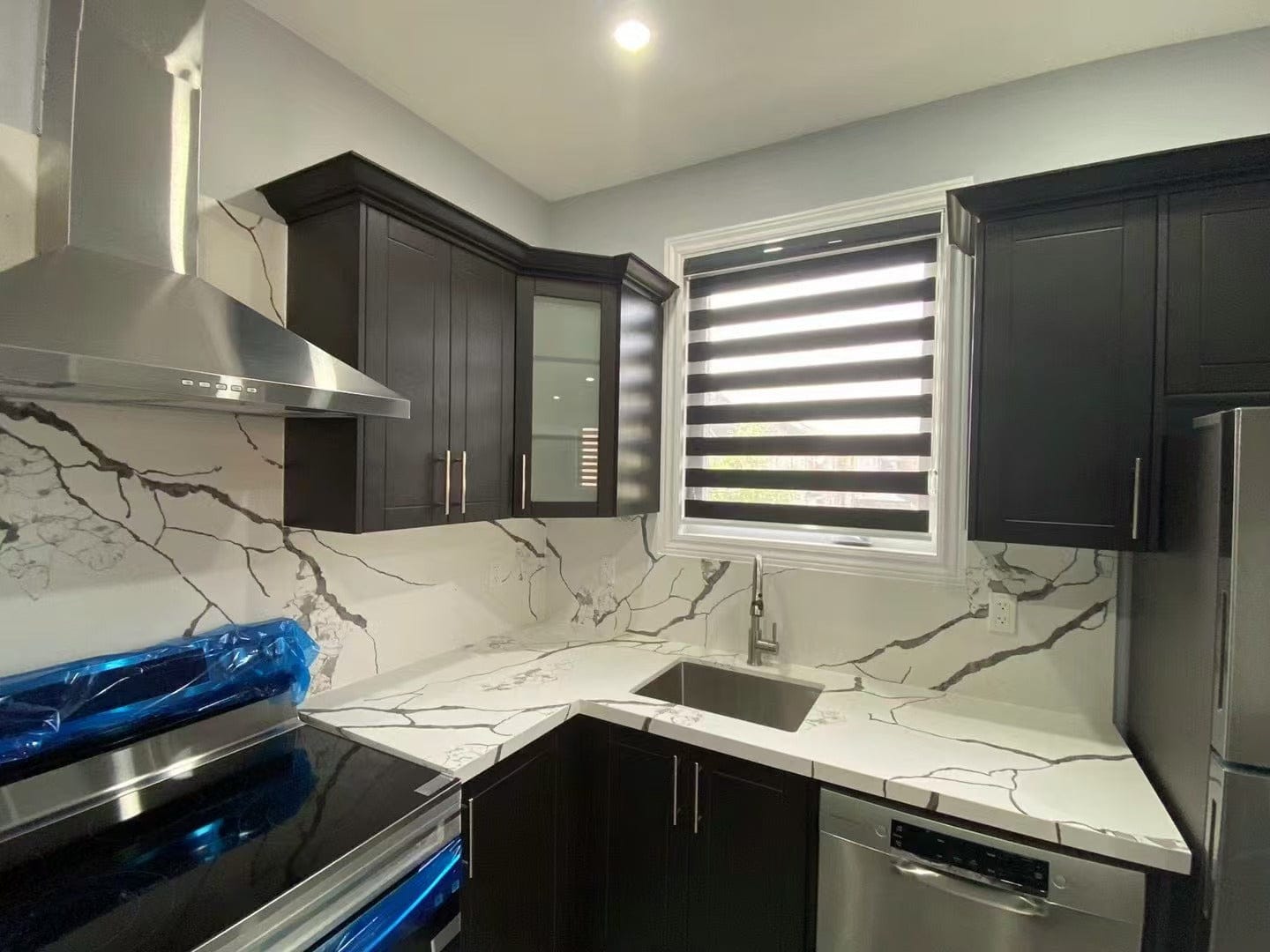 Customer photo review of Room Darkening Zebra Shades