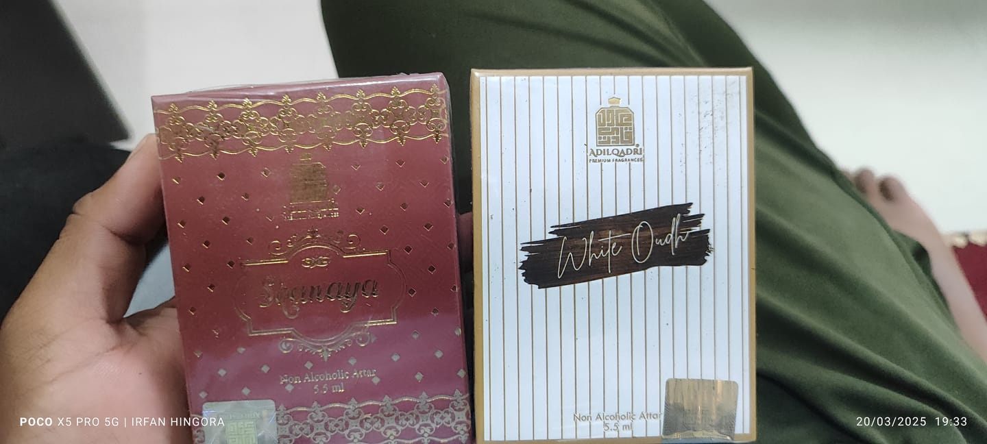 Customer photo review of 2 Pcs Attar Set Shanaya And White Oudh 5.5 Ml Each