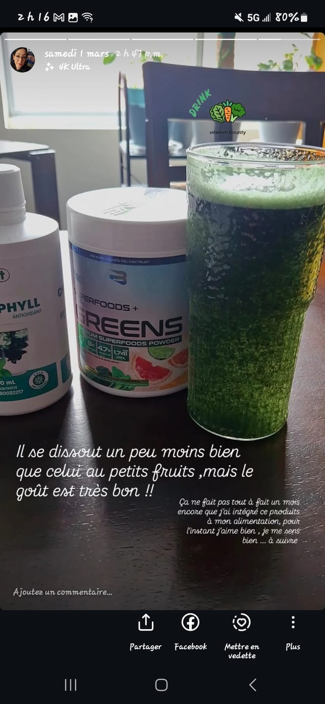 Customer photo review of Believe Supplements - Superfoods + Greens - 300g