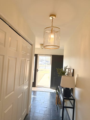 Customer photo review of Modern 1-Light Water Glass Cylinder Single Pendant