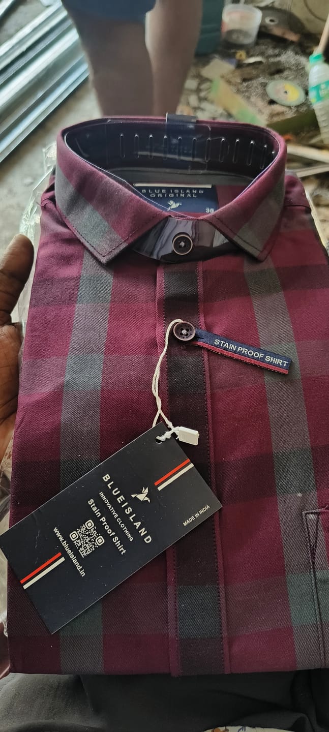 Customer photo review of Burgundy Red Checks - Full-Stain Proof