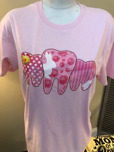 Customer photo review of Happy Easter Dentist DTF Heat Transfer, Easter Design