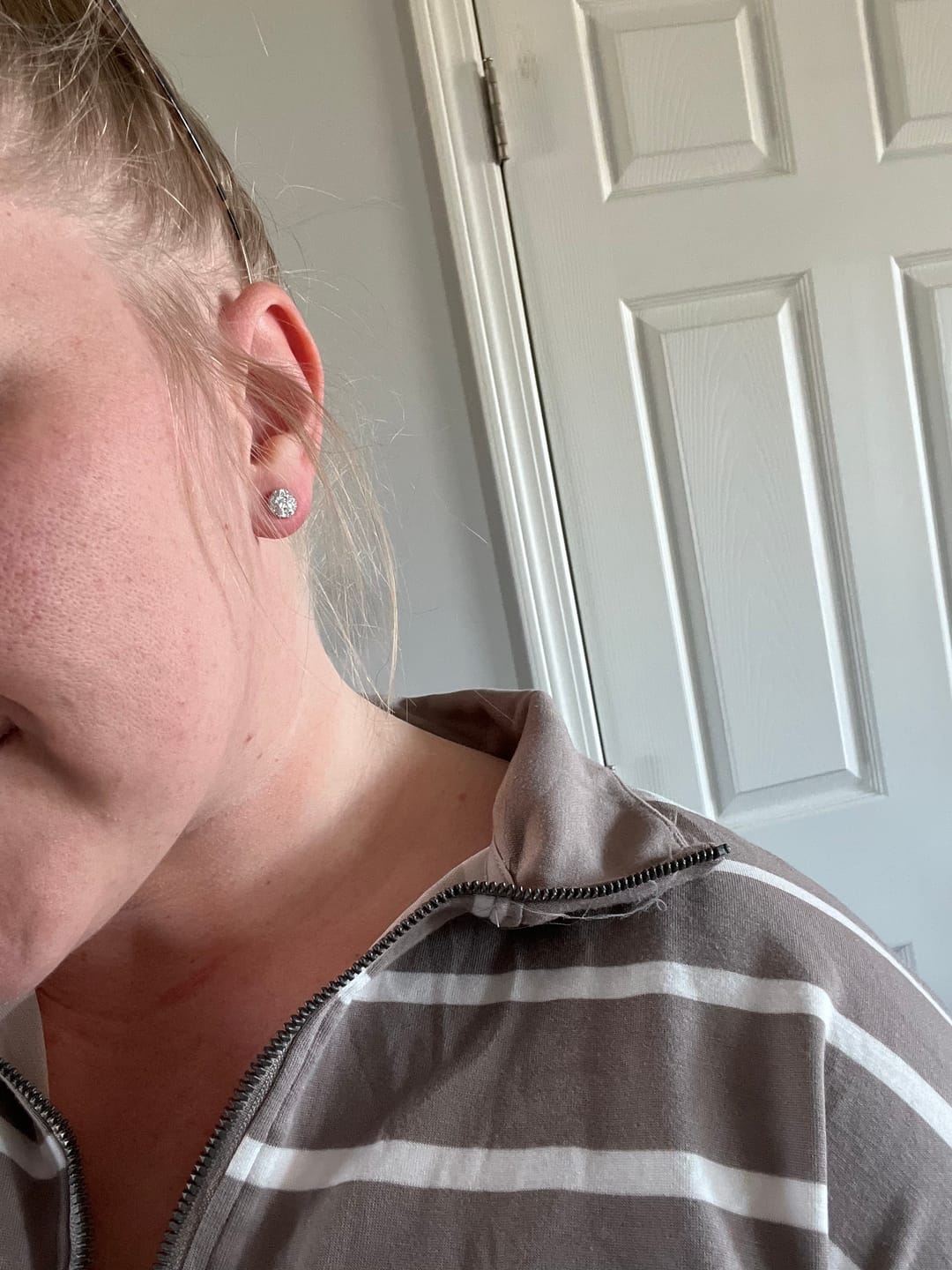 Customer photo review of Petite Faux Druzy Studs Hypoallergenic Earrings for Sensitive Ears Made with Plastic Posts