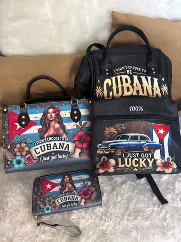 Customer photo review of I didn't choose to be Cubana - Personalized Leather Handbag CUB01