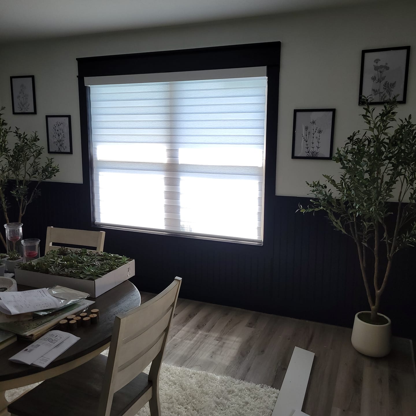 Customer photo review of SmartWings Motorized Zebra Shades 60% Blackout Translucent 75mm Eloise