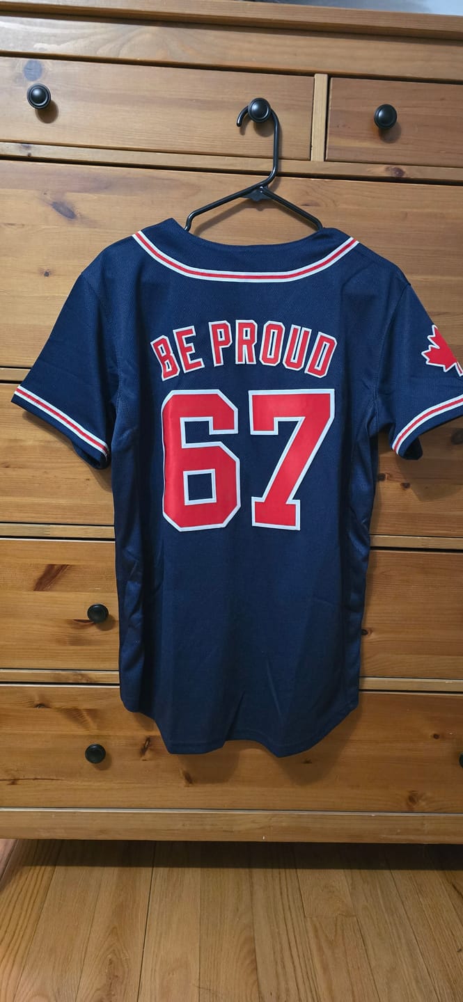 Customer photo review of Custom Navy Red-White Classic Style Authentic Baseball Jersey