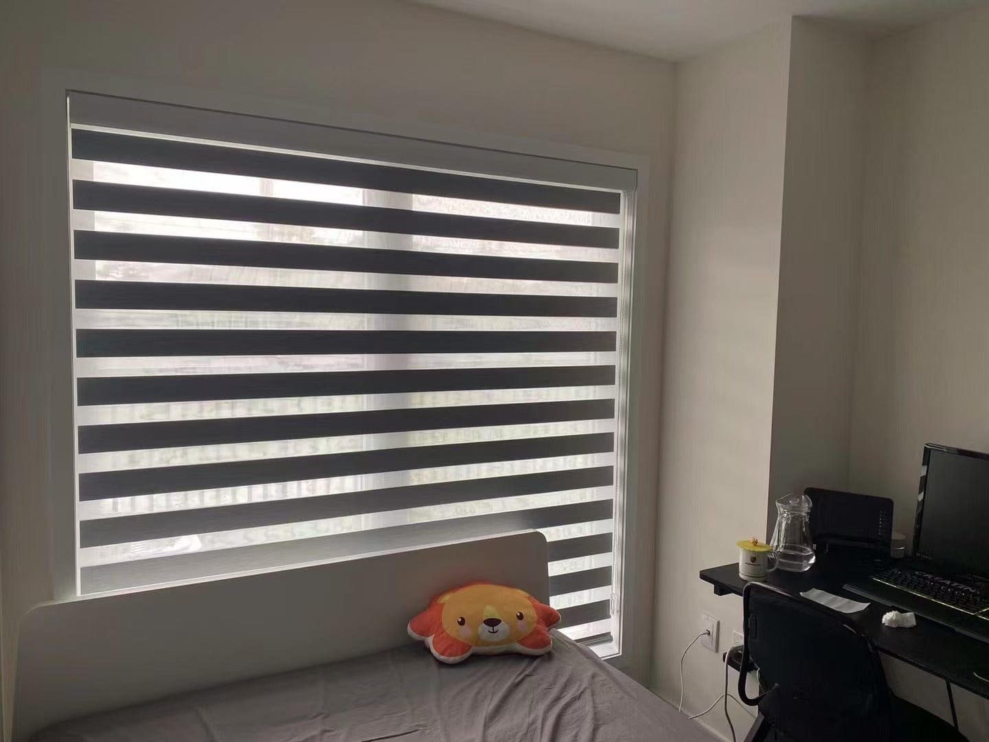 Customer photo review of Room Darkening Zebra Shades