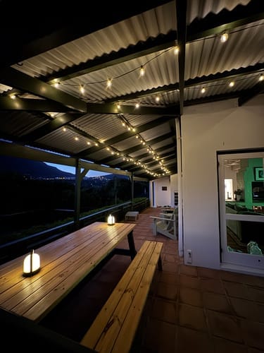 Recensione con foto di un cliente sulle luci a festone solari a lampadina