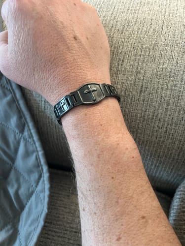 Customer photo review of 'For The Fallen' Arlington Magnetic Bracelet: Helps Pair Veterans With A Service Dog Or Shelter Dog