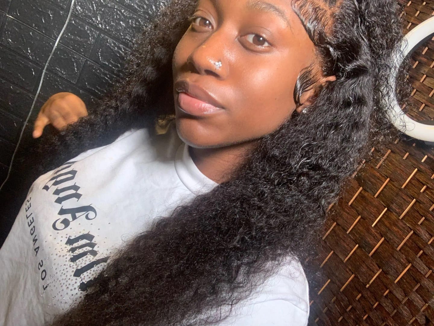 Customer photo review of MORE FACE 360 Glueless Wig Water Wave Invisi Drawstring Wear And Go Wig Quick Install Pre-Bleached And Pre-Cut HD Lace Human Hair Wigs Beginner Friendly