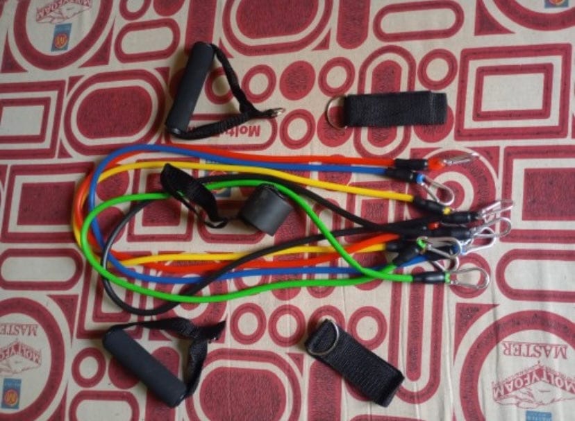 Customer photo review of 11 Pcs Fitness Resistance Bands Set - (IMPORTED)