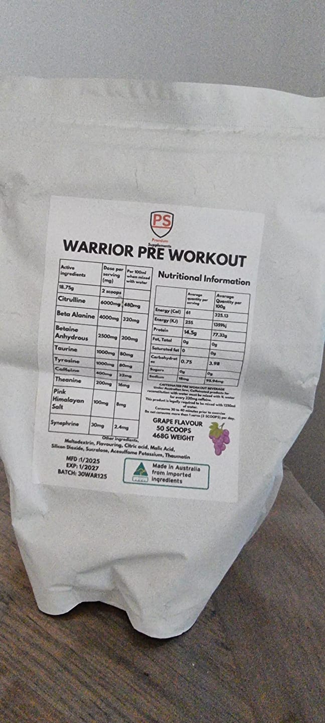 Customer photo review of Warrior High-Stimulant Pre-workout