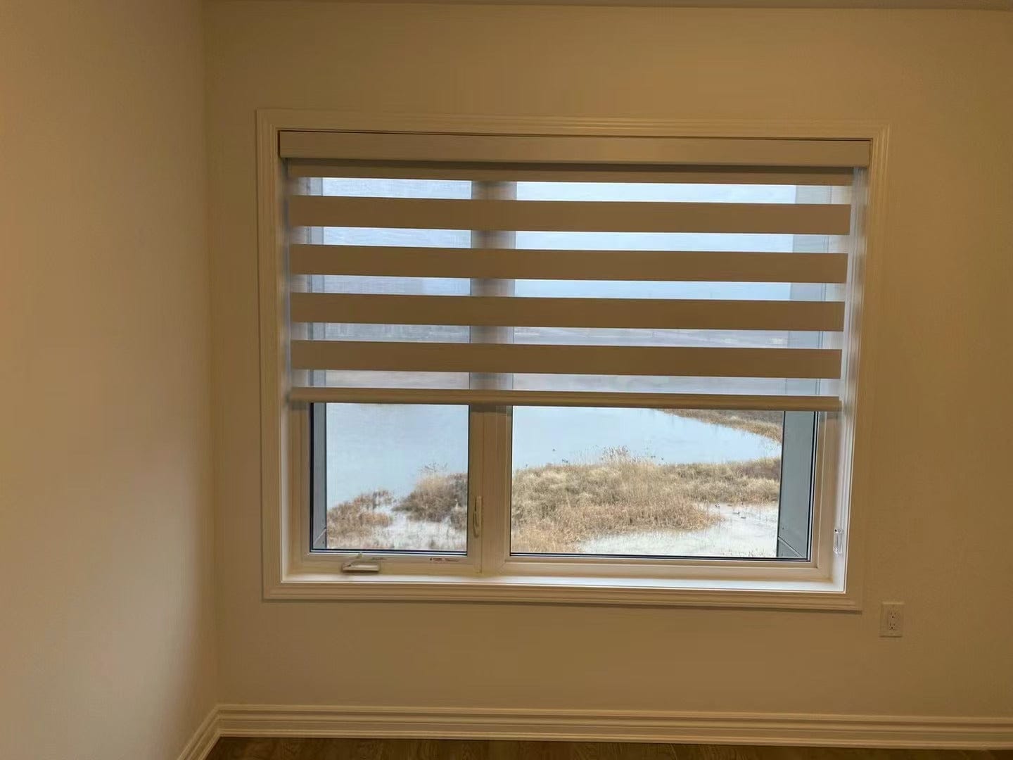 Customer photo review of Room Darkening Zebra Shades