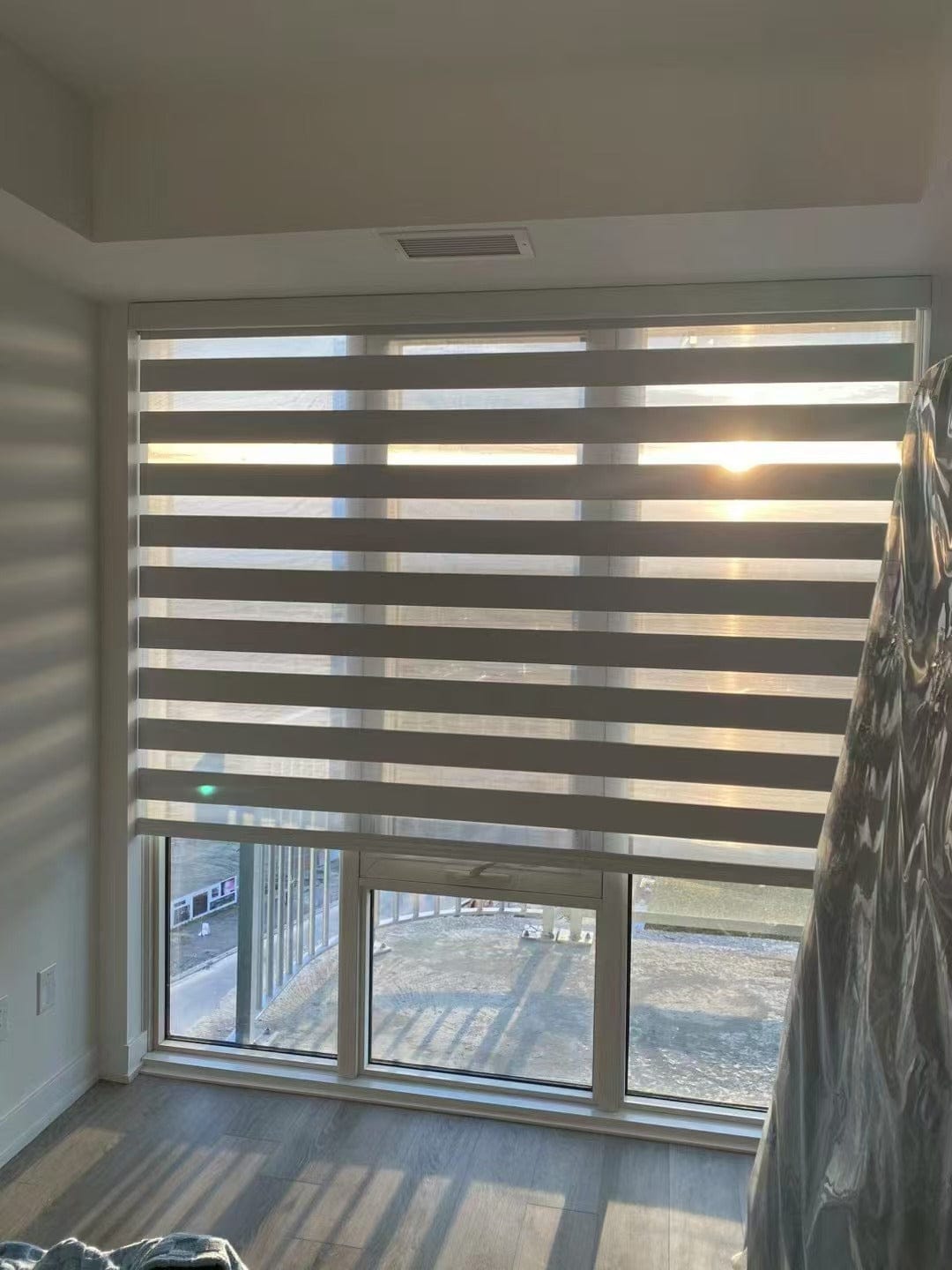 Customer photo review of Room Darkening Zebra Shades