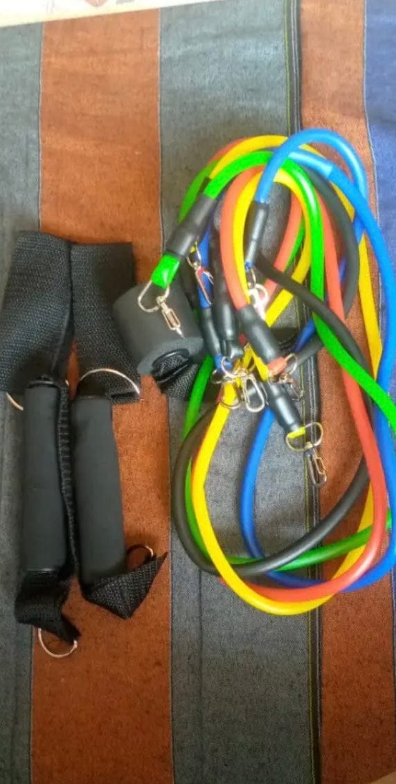 Customer photo review of 11 Pcs Fitness Resistance Bands Set - (IMPORTED)