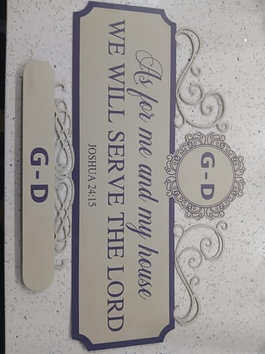 Customer photo review of As For Me And My House We Will Serve The Lord Joshua 24:15 Jesus Christ Personalized Metal Sign, Custom God Christmas Wall Decoration Laser Cut Metal Signs Custom Gift Ideas