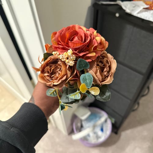 Customer photo review of Clearance Bulk 12" Retro Silk Peony Bush Mixed Hydrangea Faux Flower Bouquet Decor For Home Bridal Wedding Party Wholesale