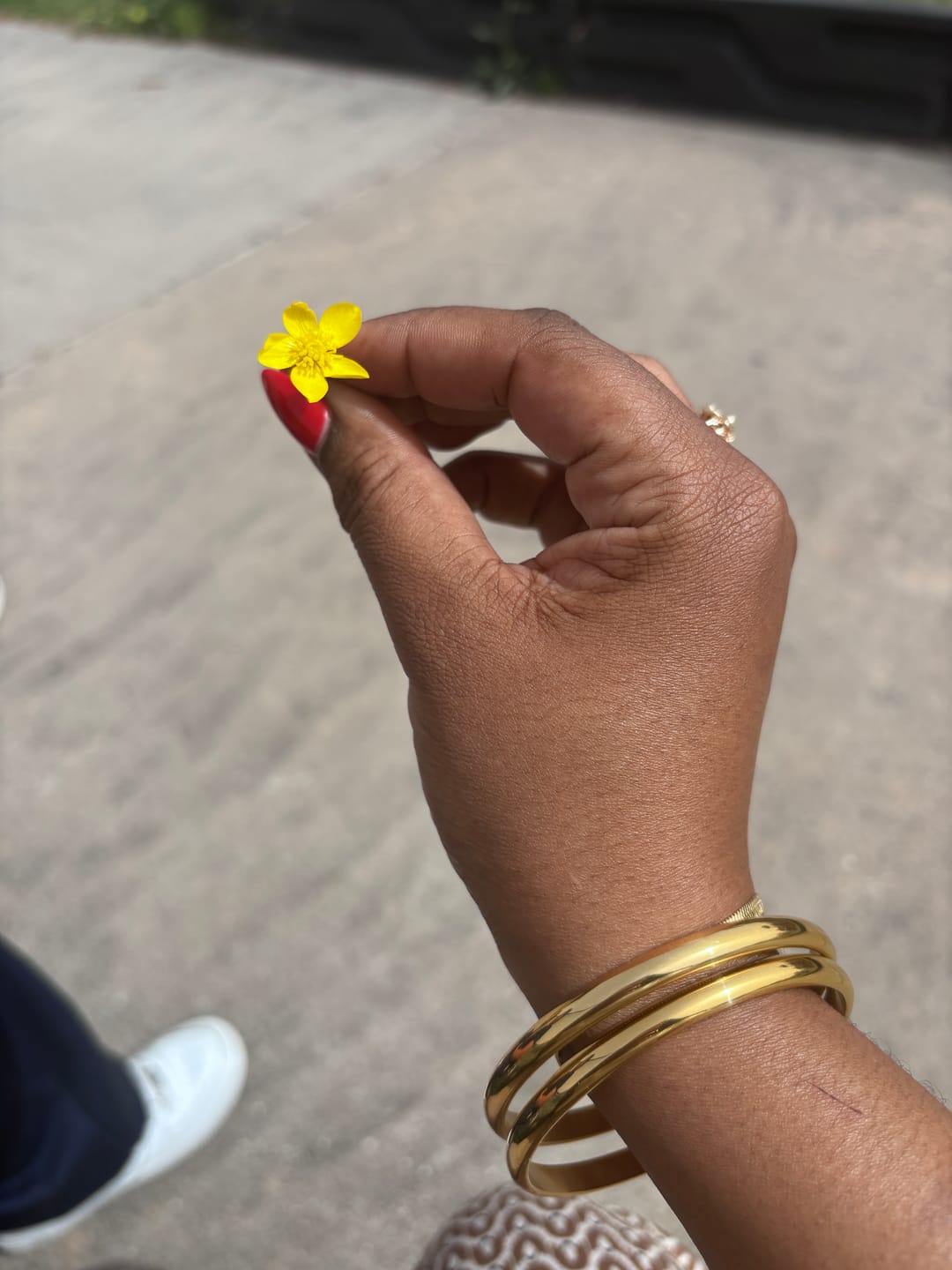 Customer photo review of Classic Chunky Gold Bangle