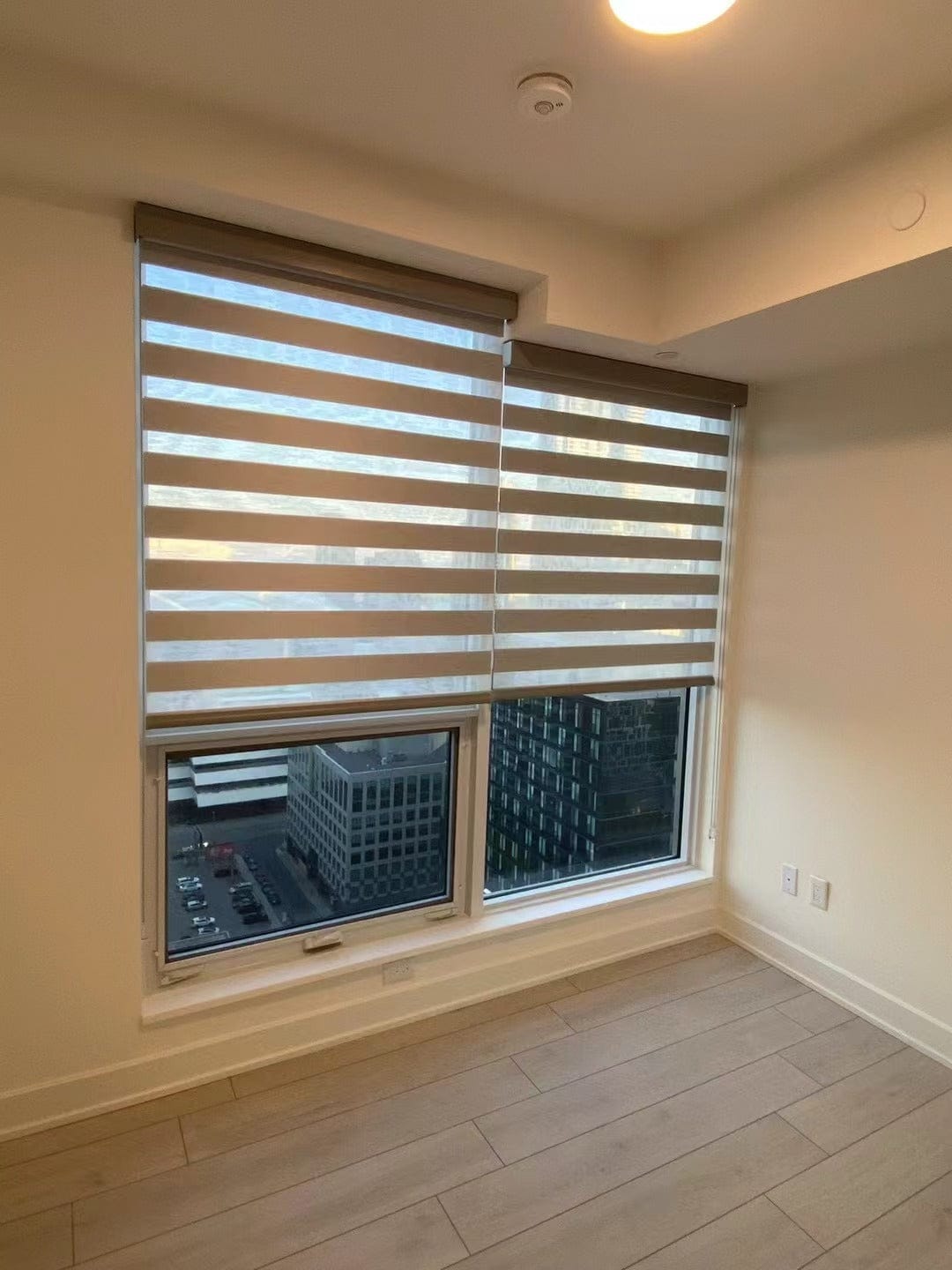Customer photo review of Room Darkening Zebra Shades