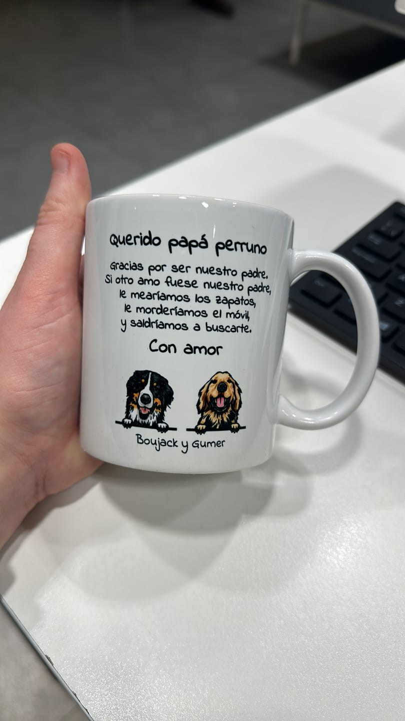 Customer photo review of Querido papá perruno - Taza personalizada