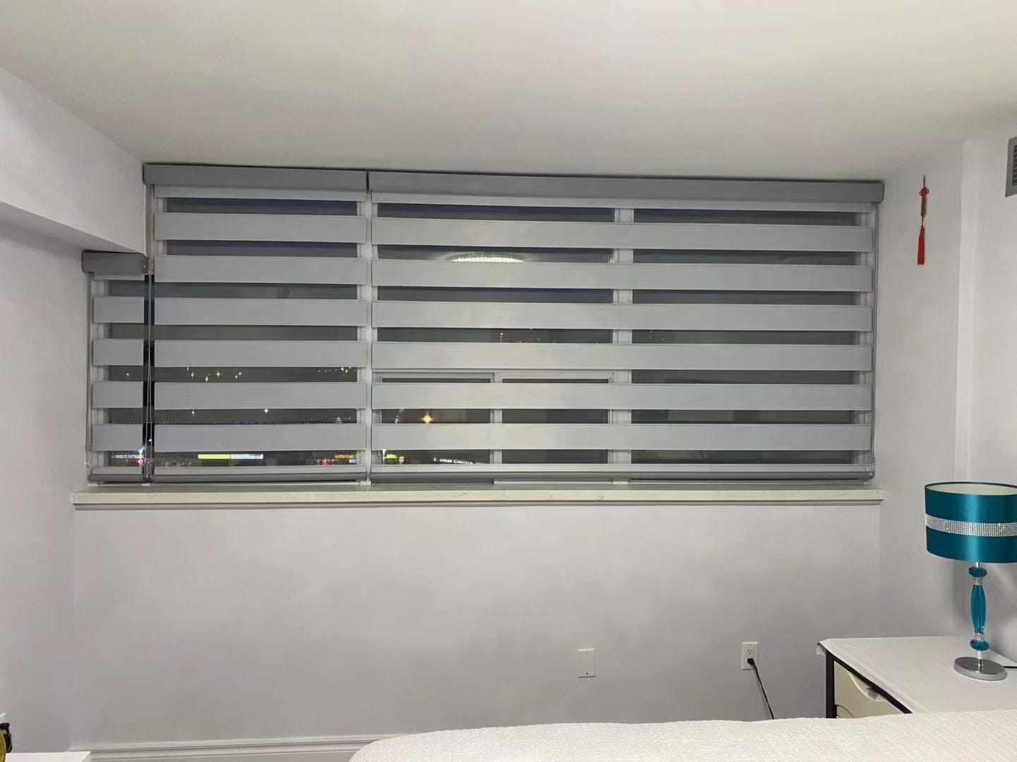 Customer photo review of Room Darkening Zebra Shades
