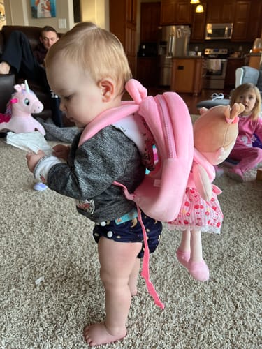 Customer photo review of Personalized Doll Carrier Backpack - with Baby Doll