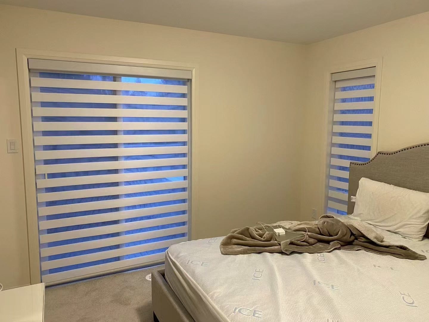 Customer photo review of Room Darkening Zebra Shades