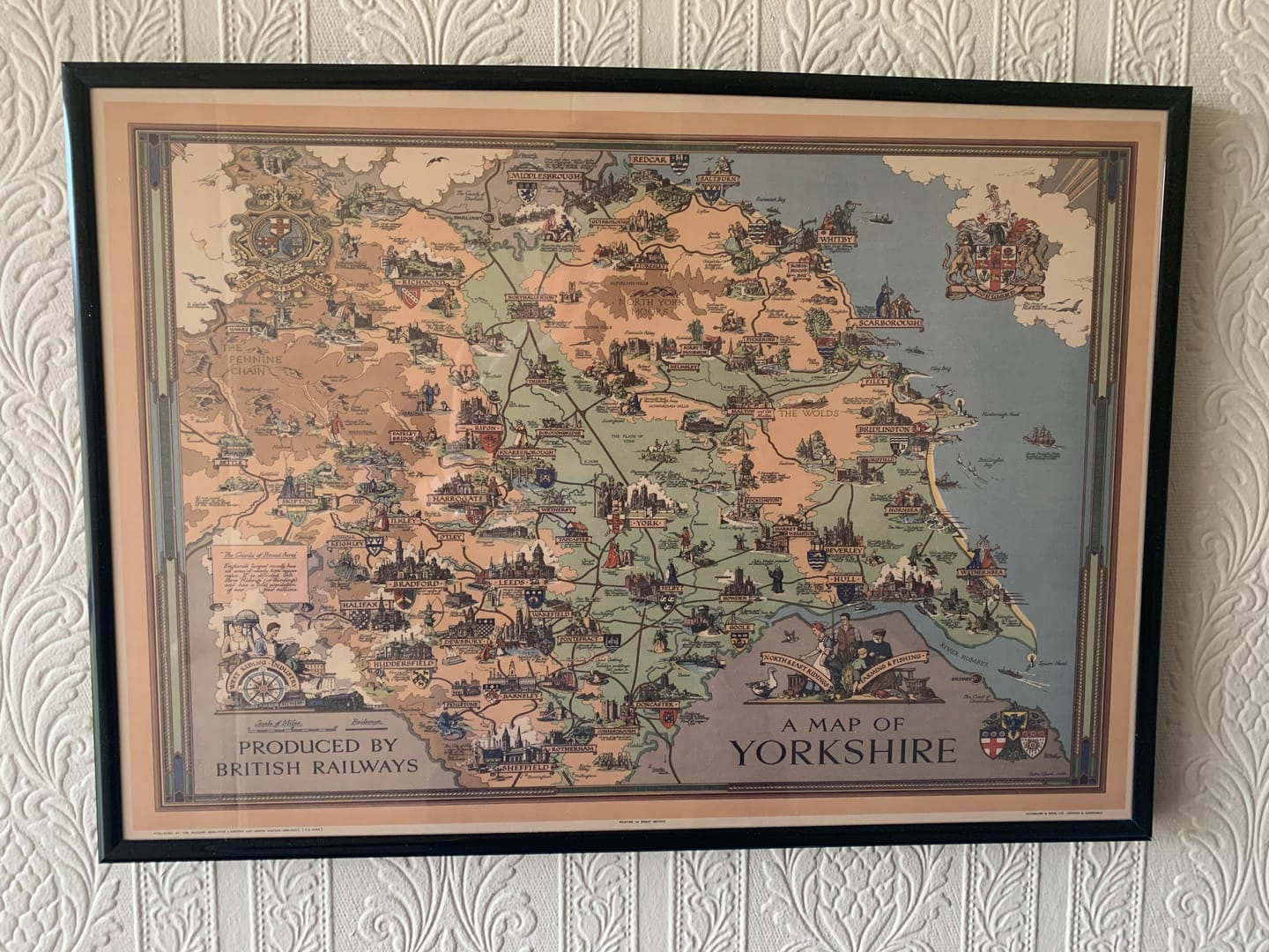 Customer photo review of Old Map of Yorkshire, 1949 - British Railway Pictorial Chart - York, Sheffield, Bradford, Leeds, Middlesbrough, Pennines
